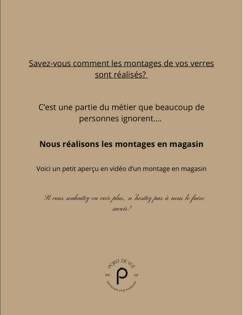 Montage de vos verres